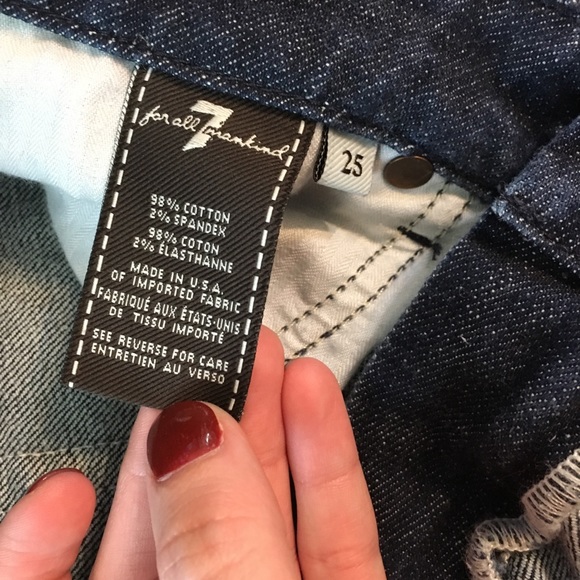 7 For All Mankind “A” Pocket Flare Denim Jeans 25 - Picture 4 of 5